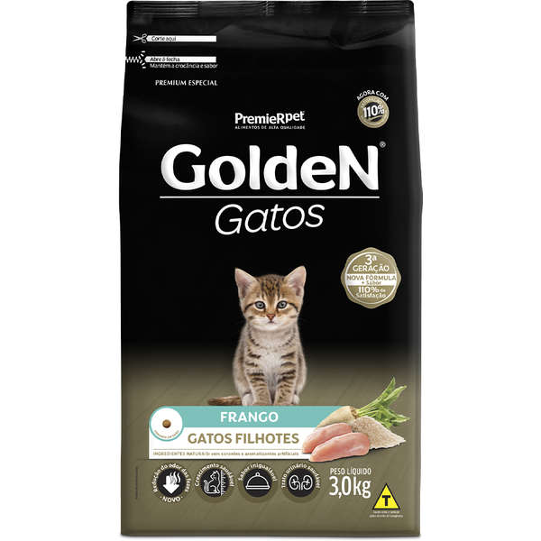 Ração Golden Gatos Filhotes Sabor Frango 3kg