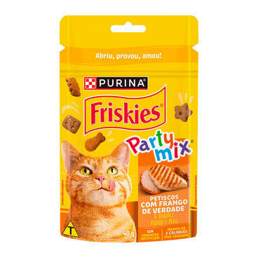 Friskies Petiscos Party Mix Sabor Frango, Fígado e Peru 40g