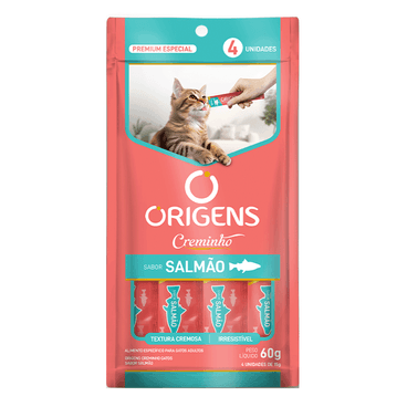Petisco Origens para Gatos Creminho de Salmão 60g