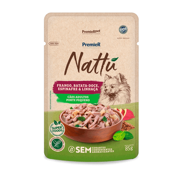 Nattu Cães Adultos Porte Pequeno Frango e Batata-Doce 85g