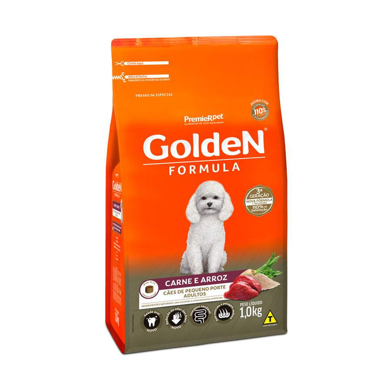 Ração Golden Formula Cães Adultos Porte Pequeno Carne e Arroz 1 kg