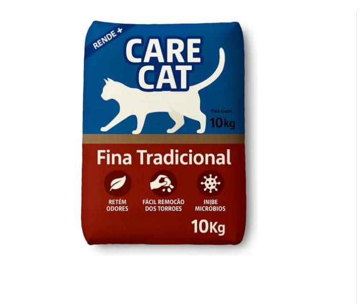 Areia Higiênica Care Cat Tradicional Fina 10kg