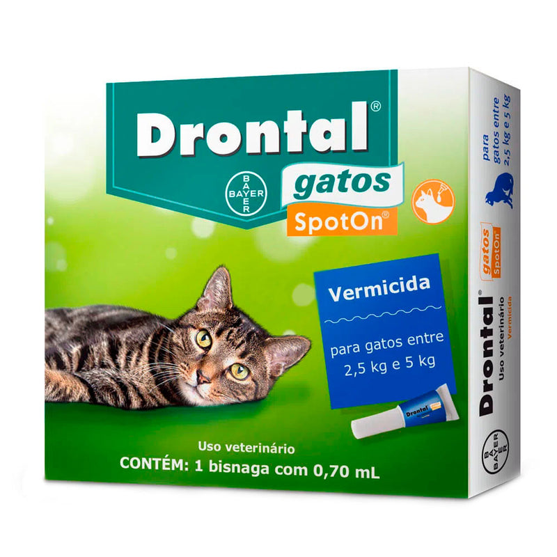 Drontal Spot On Vermífugo P/Gatos 2,5kg a 5kg (1 Pipeta)