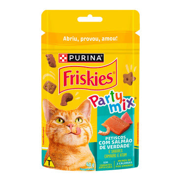 Friskies Petiscos Party Mix Sabor Camarão, Salmão e Atum 40g