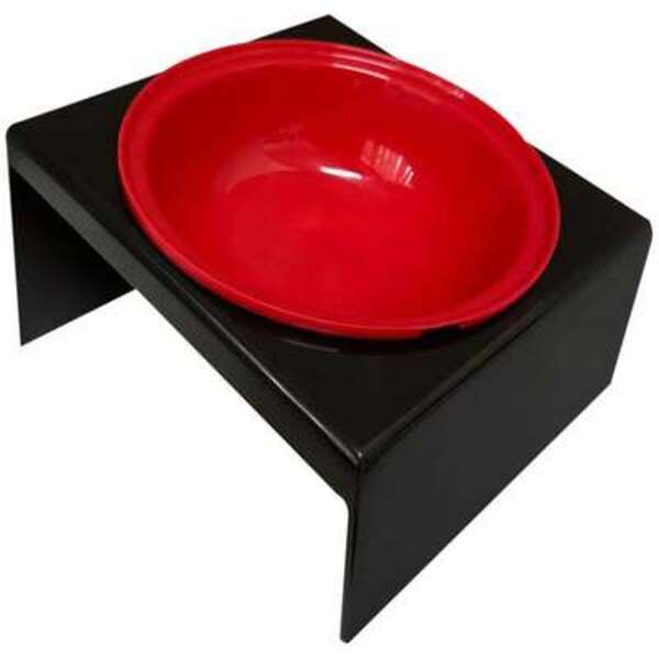 Comedouro Elevado Furacão Pet Plástico Vermelho para Gatos 250ml