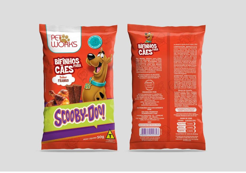 Bifinho Tablete Scooby-Doo Pet Works Sabor Frango 50g