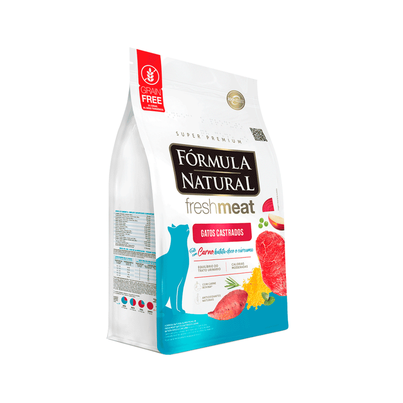 Ração Fórmula Natural Fresh Meat Gatos Castrados Carne 1kg