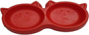 Comedouro Pet Injet Duplo Gato Luxo Vermelho - 250 mL