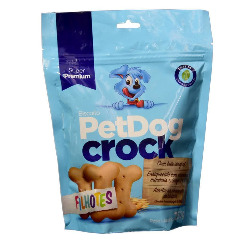 Biscoito Pet Dog Crock Para Cães Filhotes 250g