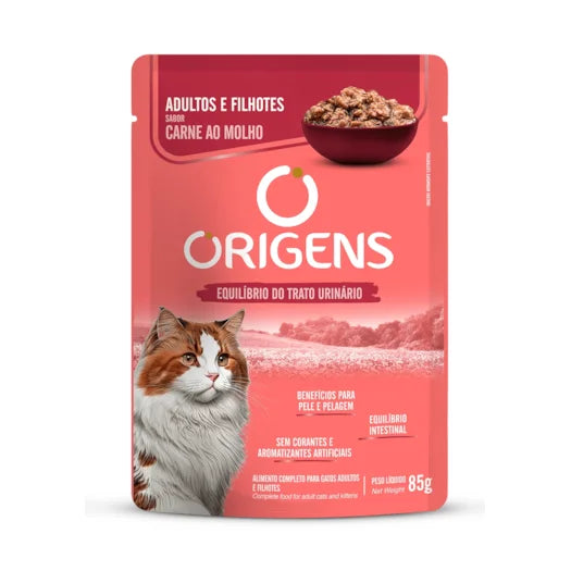 Ração Úmida Origens Equilibrio do Trato Urinario Gatos Carne ao Molho 85g