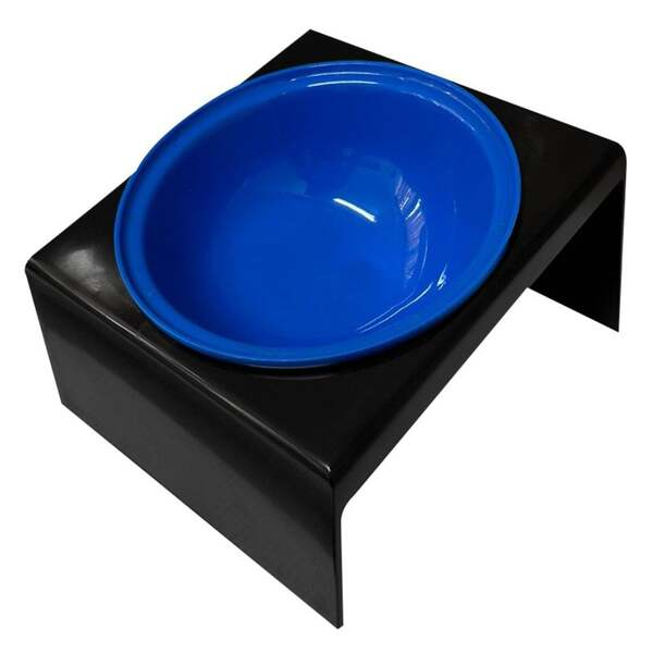 Comedouro Elevado Furacão Pet Plástico Azul para Gatos 250ml