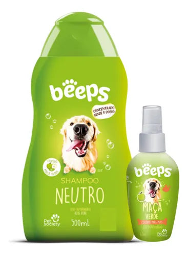 Kit Shampoo Neutro 500ml + Colônia de Maçã Verde 60ml Beeps
