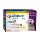 Antipulgas Simparic 10mg Cães 2,6 a 5kg C/3 Comprimidos