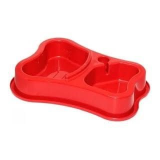 Comedouro Duplo Anti-Formiga P/Garrafa Pet Cães E Gatos Vermelho