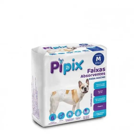 Fralda Descartavel Higienica p/ Cães Macho Pipix Tam M