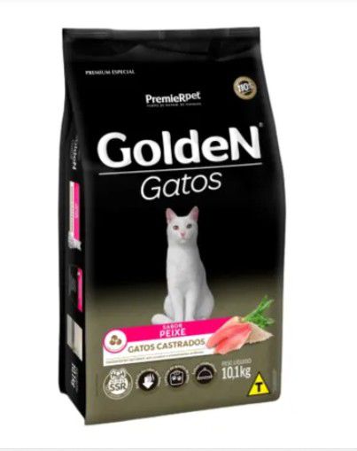 Ração Golden Gatos Castrados Peixe 10,1kg