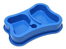 Comedouro Duplo Anti-Formiga P/Garrafa Pet Cães E Gatos Azul