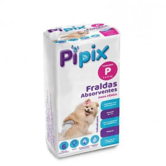 Fralda descartavel higienica p/ cães Femea Pipix tam P