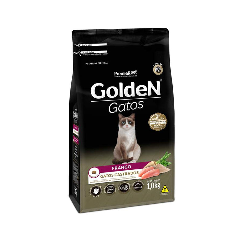 Ração Golden Gatos Castrados Frango 1kg