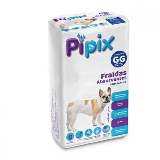 Fralda descartavel higienica p/ cães Macho Pipix tam GG