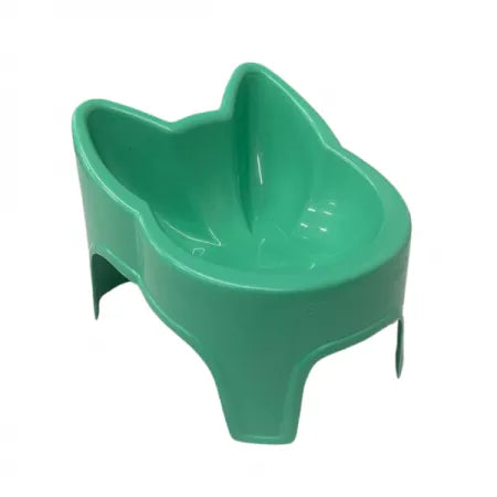 Comedouro Verde Alto Plástico Para Gatos 150ml