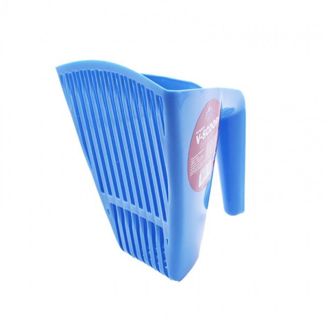 Pá Higiênica V-Scoop Azul-Pet Injet