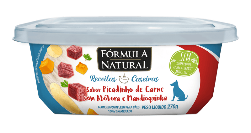 Fórmula Nat. Rec.Caseira Cães Adultos Picadinho De Carne 270g
