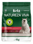Areia Higiênica Kets Natureza Viva Grãos Médios 4kg