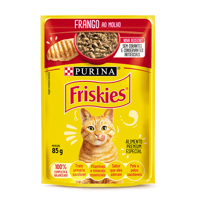 Sache Purina Friskies Frango ao Molho Gatos Adultos 85g