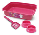 Kit Gato Bandeja Tradicional 4 Peças Rosa Murano
