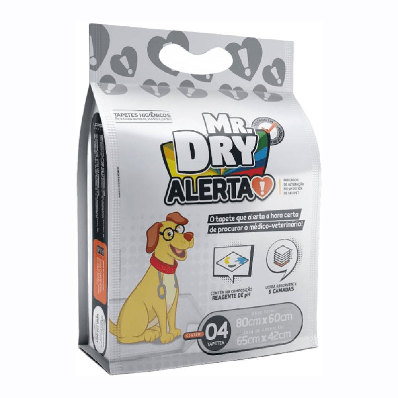 Tapete Higiênico Mr. Dry Alerta 80x60cm 4 Unidades