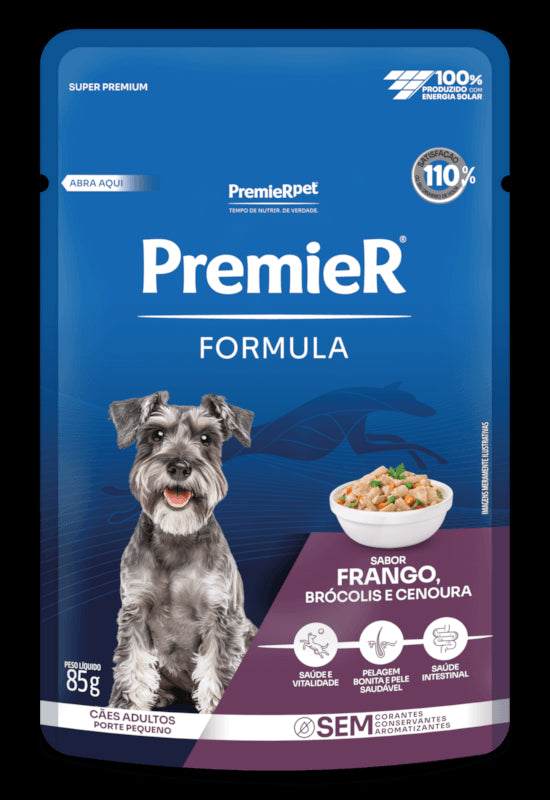 Premier Formula Úmidos Cães Adultos Pequeno Porte Frango, Brócolis e Cenoura 85g