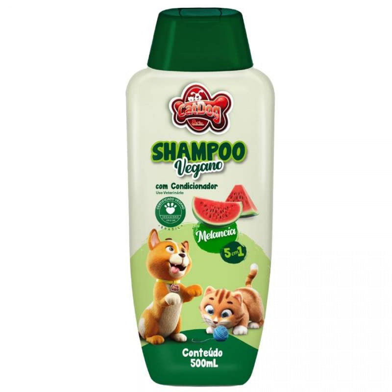 Shampoo Vegano De Melancia 5 Em 1 Para Cães E Gatos – Catdog 500Ml