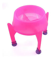 Comedouro Rosa Elevado Alto - Com Suporte 750ml