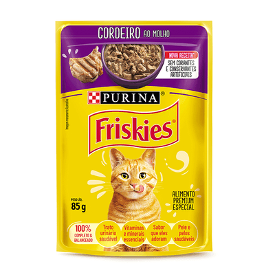 Ração Úmida Friskies Gatos Adultos Cordeiro Ao Molho 85g