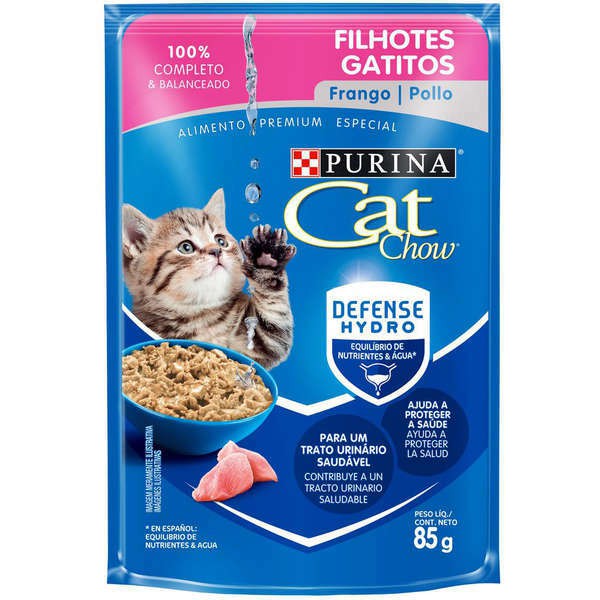 Ração Úmida Cat Chow Sachê Filhotes Frango ao Molho 85g