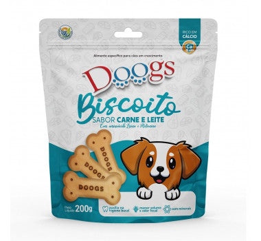 Biscoito Carne e Leite Doogs para Cães - 200g