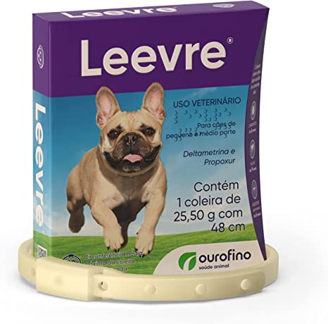 Coleira Antipulgas Leevre Cães De Porte Pequeno e Médio 48cm