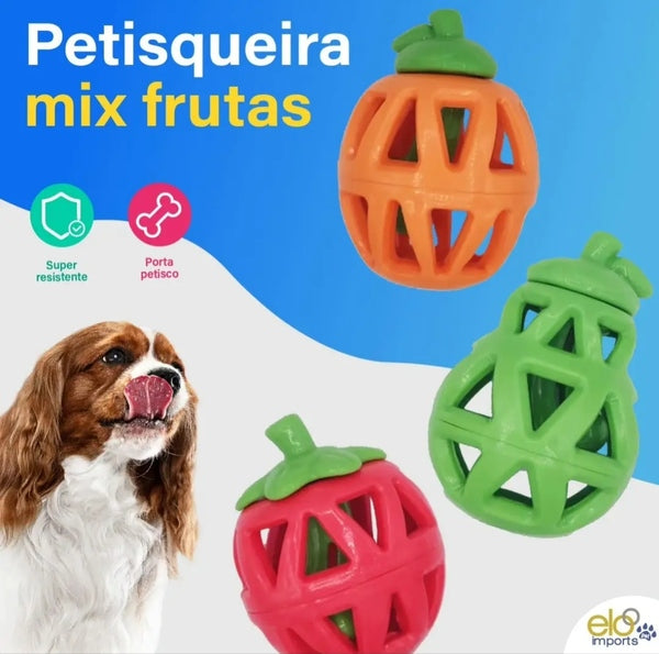 Brinquedo Pet Petisqueira Fruta Resistente Cães Interativo