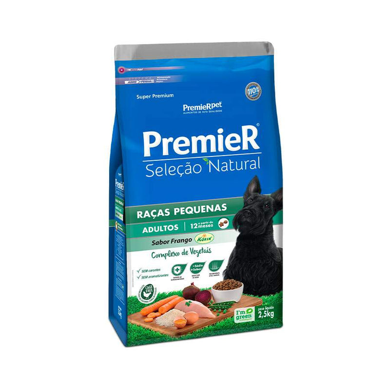 Ração Premier Seleção Natural Adultos Porte Pequeno Frango 2,5kg