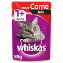 Ração Úmida Whiskas Sachê Carne Jelly Gatos Adultos 85g