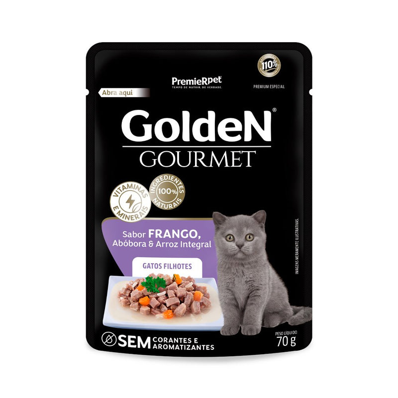 Ração Úmida Golden Gourmet Gatos Filhotes Sabor Frango 70g