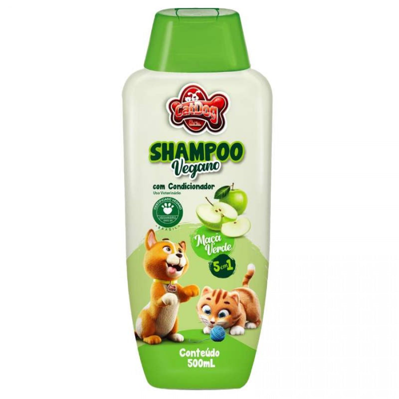 Shampoo Vegano De Maçã Verde 5 Em 1 Para Cães E Gatos – Catdog 500Ml