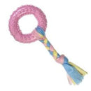 Brinquedo Mordedor Para Cachorro Argola Com Puxador De Corda Rosa