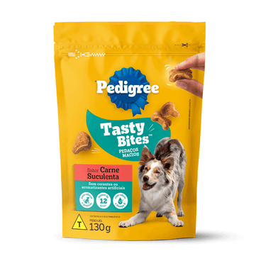 Petisco Pedigree Tasty Bites Cães Adultos Carne Suculenta 130g