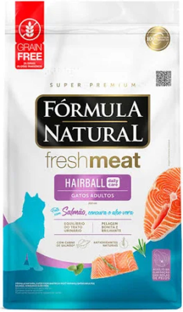 Ração Fórmula Natural Fresh Meat Gatos Hairball Sabor Salmão 1kg