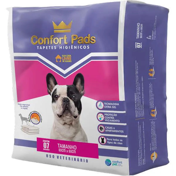 Tapetes Higiênicos Confort Pads 80x60 cm 7 unidades