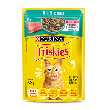 Ração Úmida Friskies Gatos Adultos Atum Ao Molho 85g