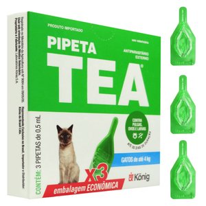 TEA Pipeta Antipulgas Para Gatos Até 4kg Caixa Com 3 Unidades