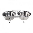 Comedouro Inox Duplo Com Suporte 240ml